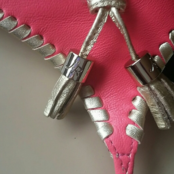 Jack Rogers Alana Pink Gold Tassel Thong Sandals - Picture 6 of 8